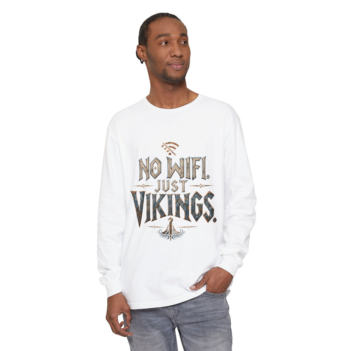 No Wifi Just Vikings Long Sleeve T-Shirt