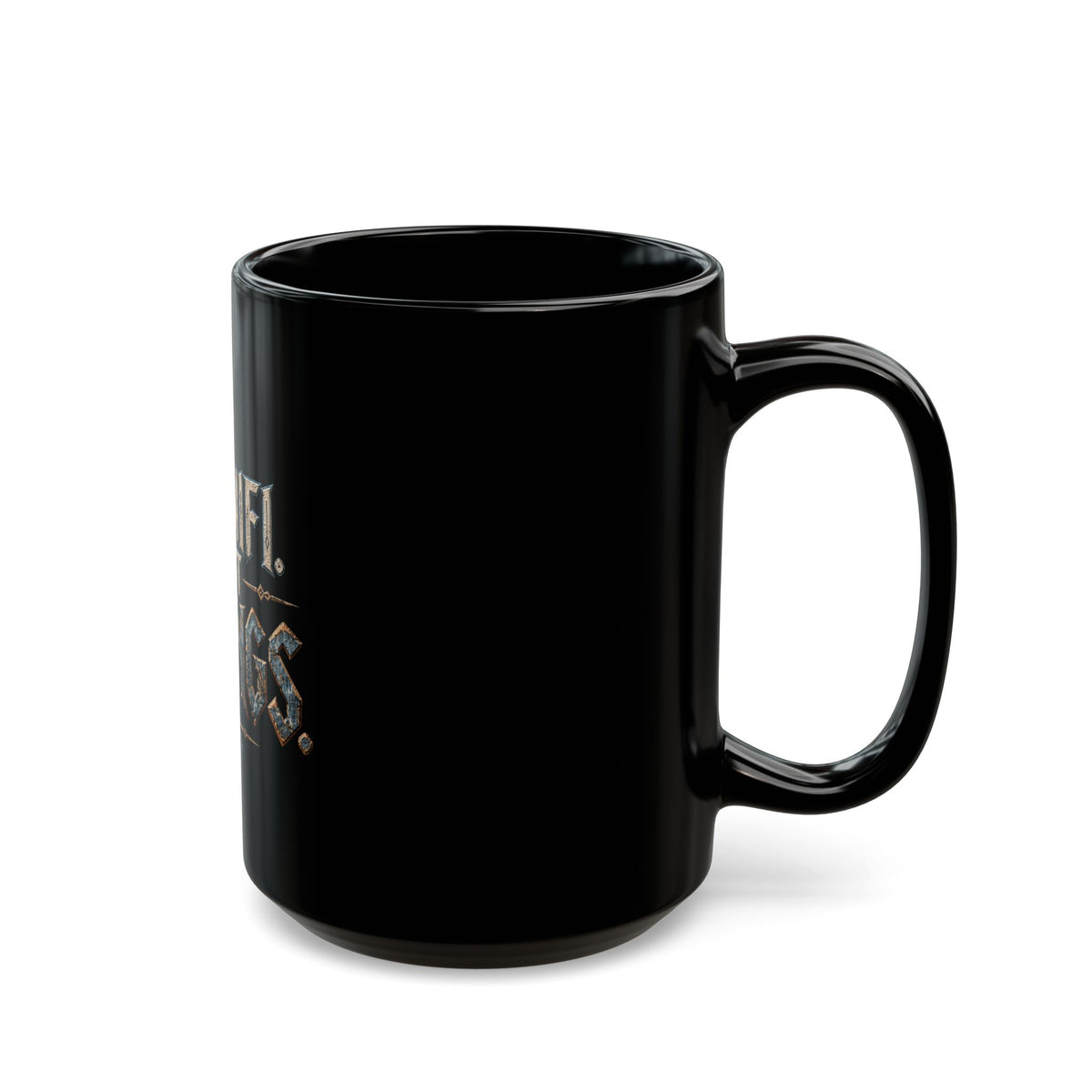 No Wifi Just Vikings Black Mug
