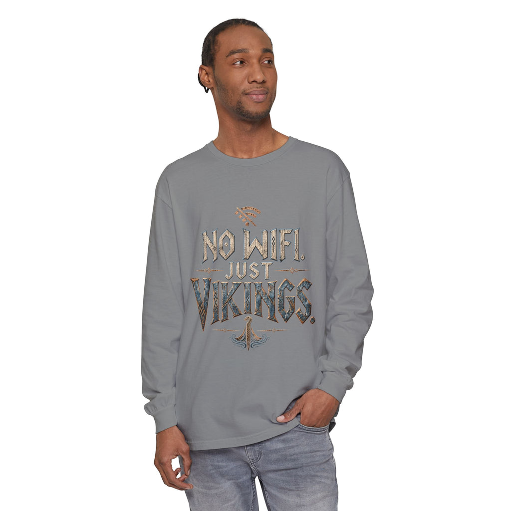 No Wifi Just Vikings Long Sleeve T-Shirt