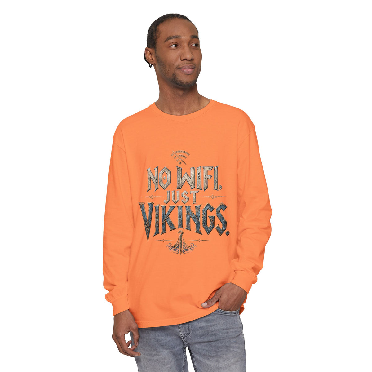 No Wifi Just Vikings Long Sleeve T-Shirt