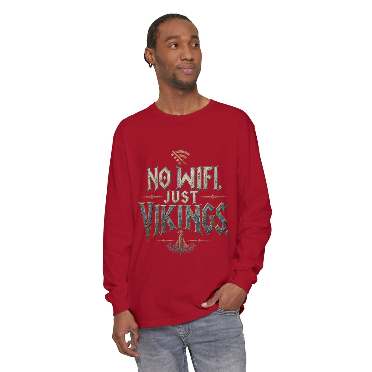 No Wifi Just Vikings Long Sleeve T-Shirt