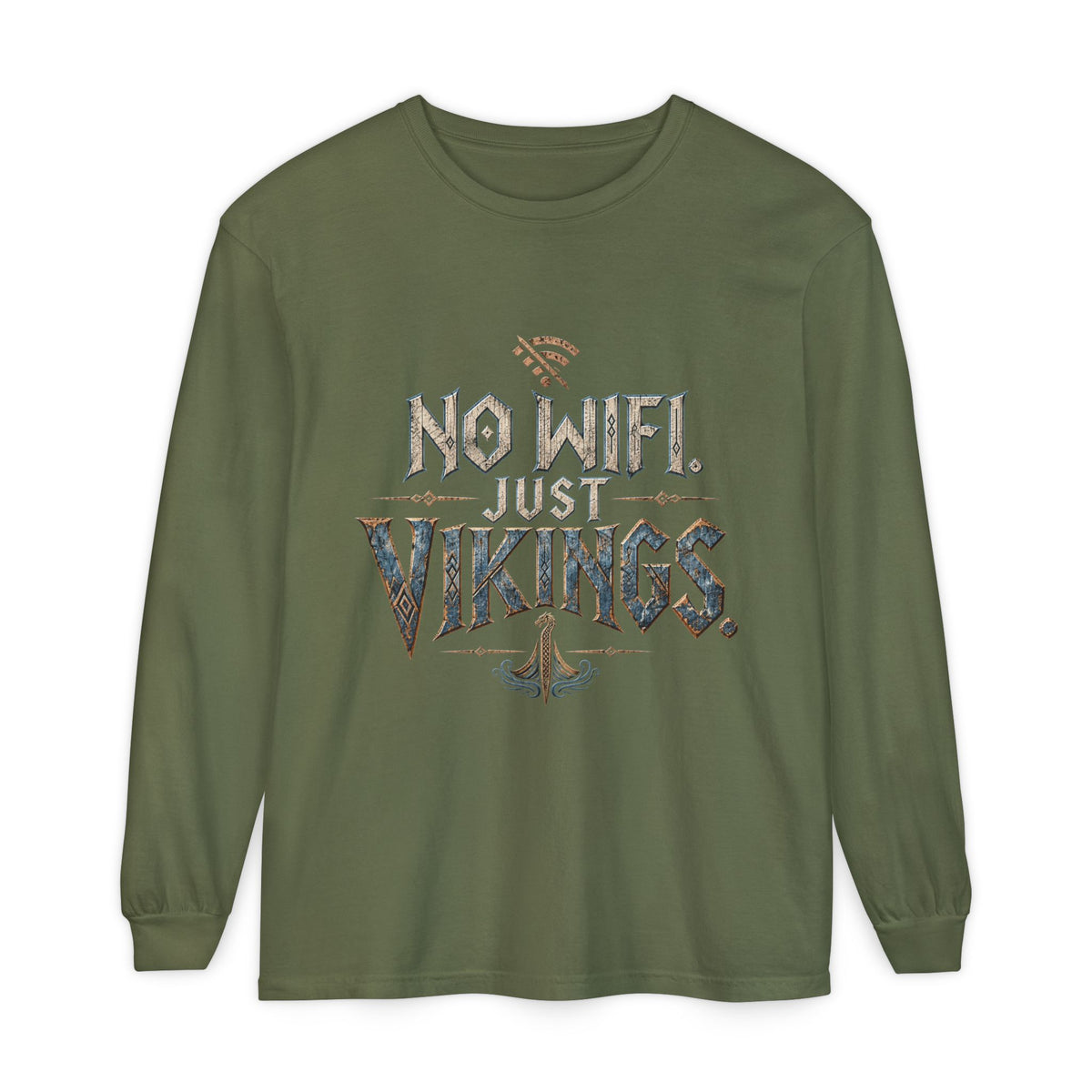 No Wifi Just Vikings Long Sleeve T-Shirt