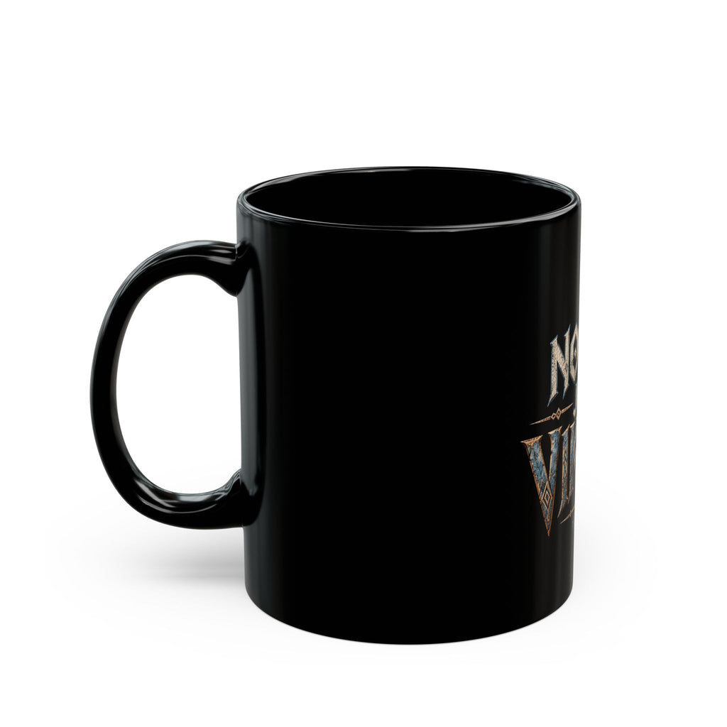 No Wifi Just Vikings Black Mug