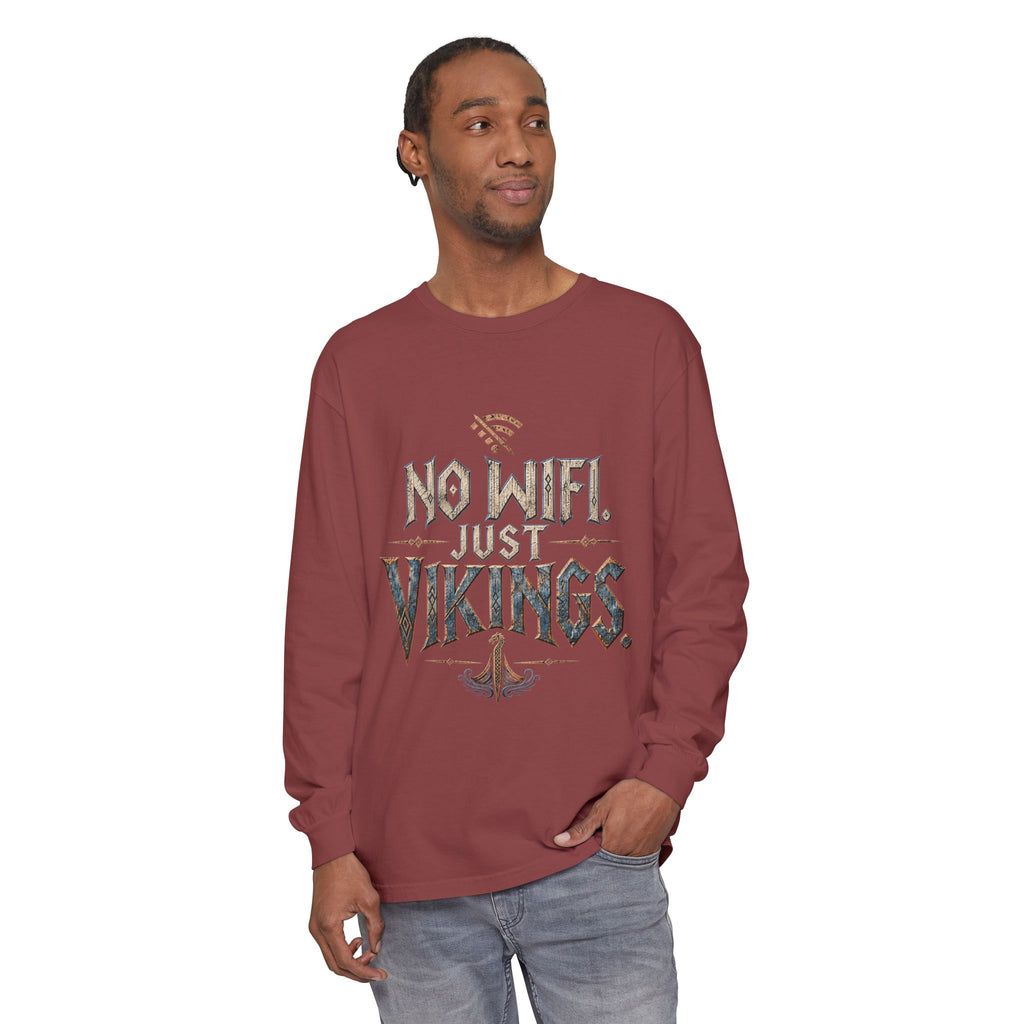 No Wifi Just Vikings Long Sleeve T-Shirt