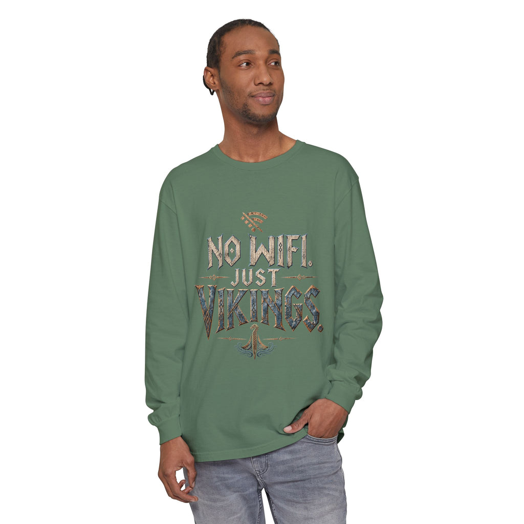 No Wifi Just Vikings Long Sleeve T-Shirt