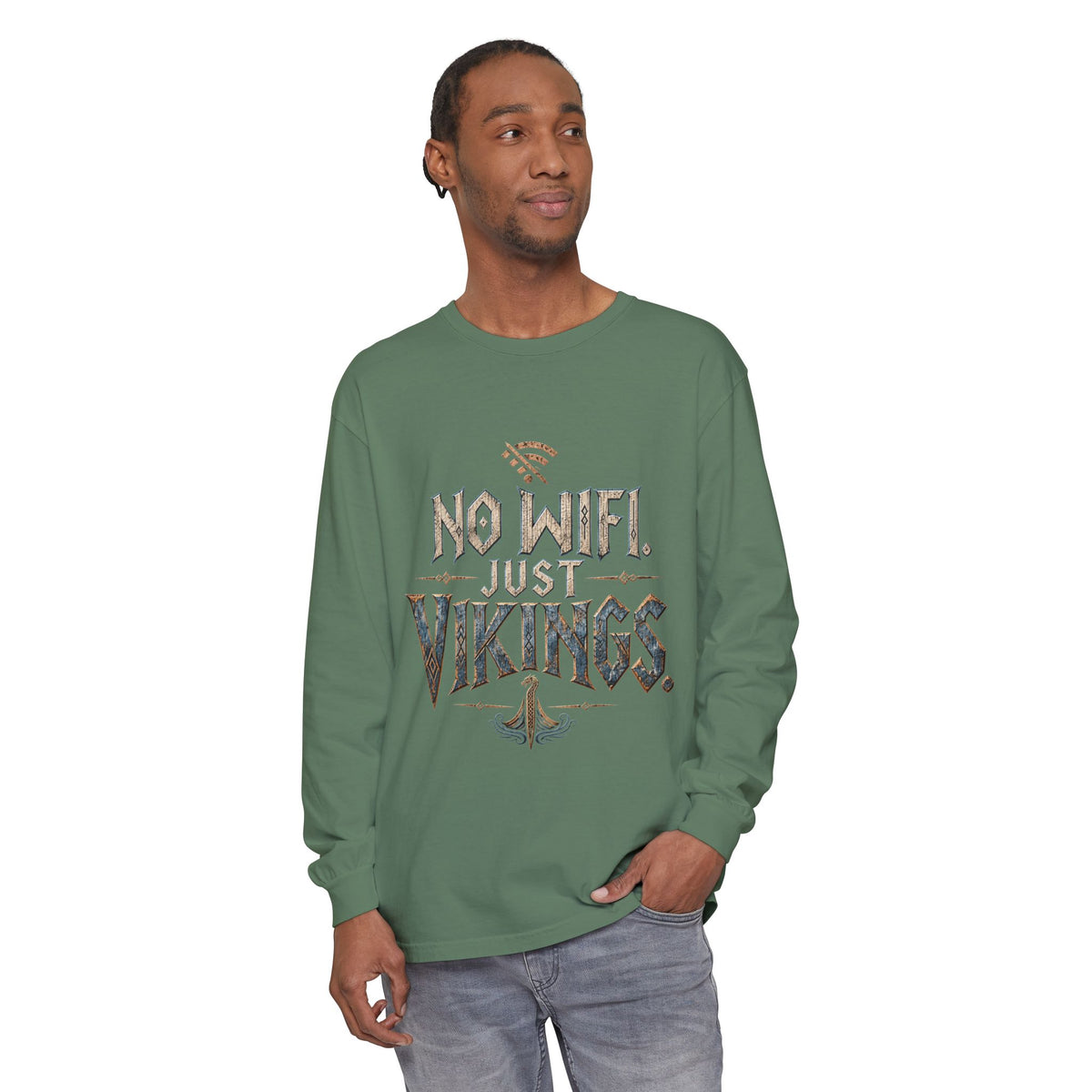 No Wifi Just Vikings Long Sleeve T-Shirt