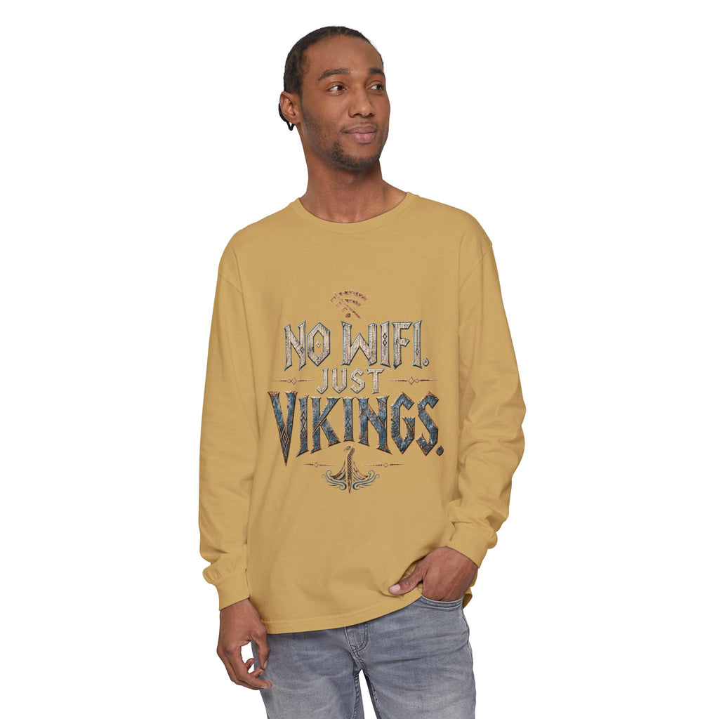 No Wifi Just Vikings Long Sleeve T-Shirt