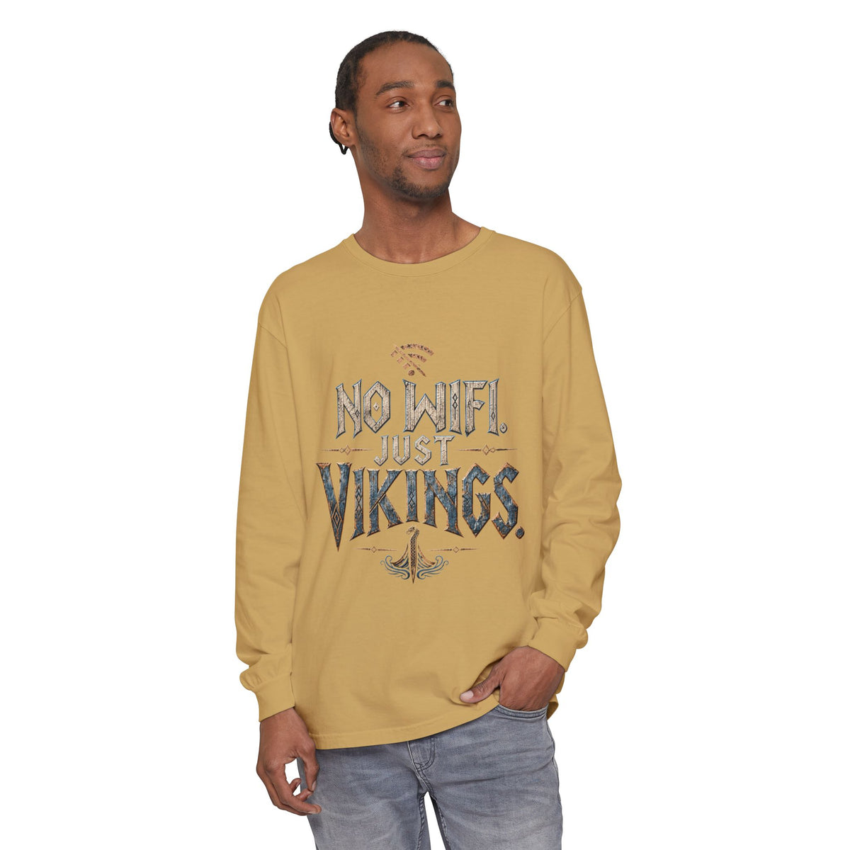 No Wifi Just Vikings Long Sleeve T-Shirt