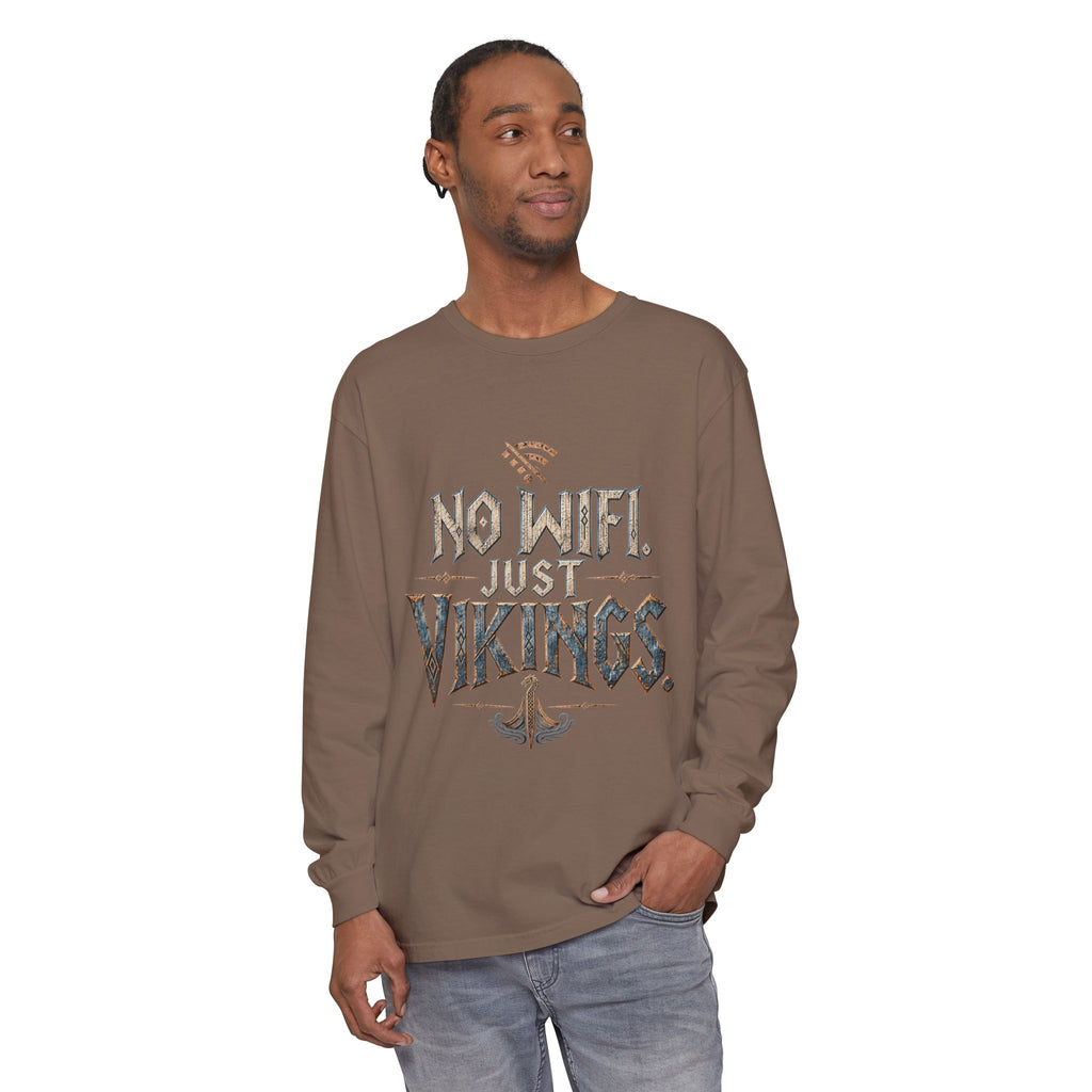 No Wifi Just Vikings Long Sleeve T-Shirt