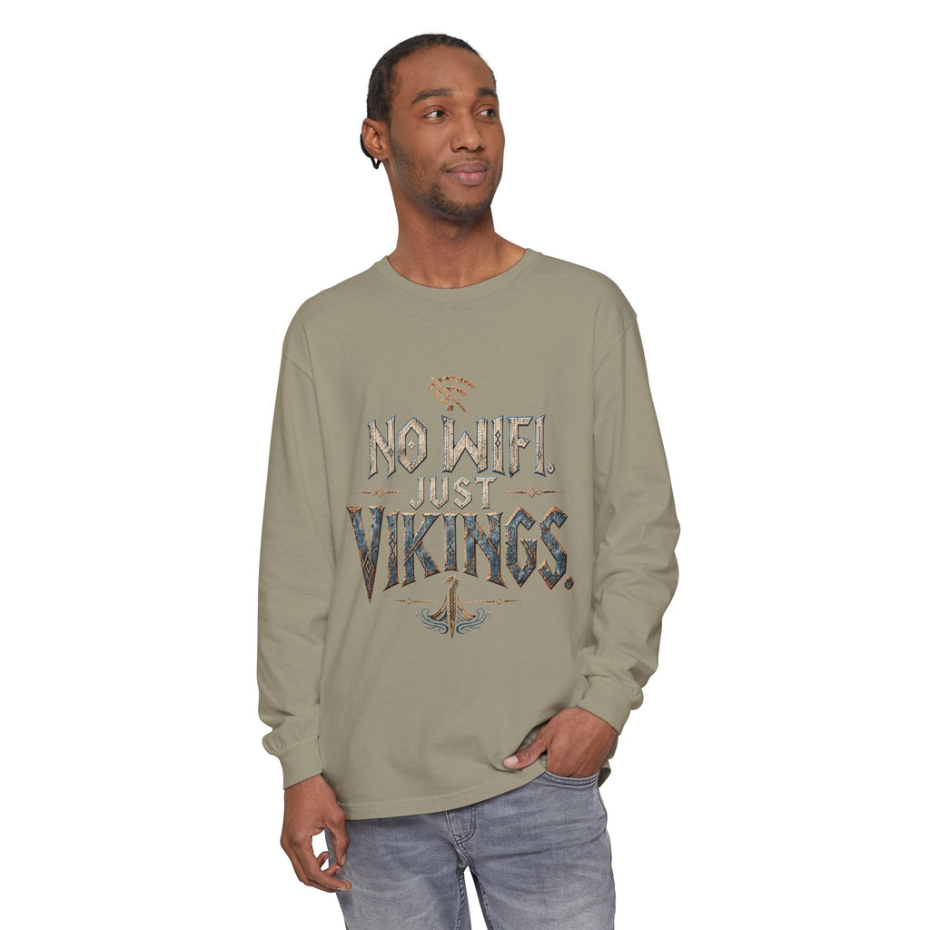 No Wifi Just Vikings Long Sleeve T-Shirt