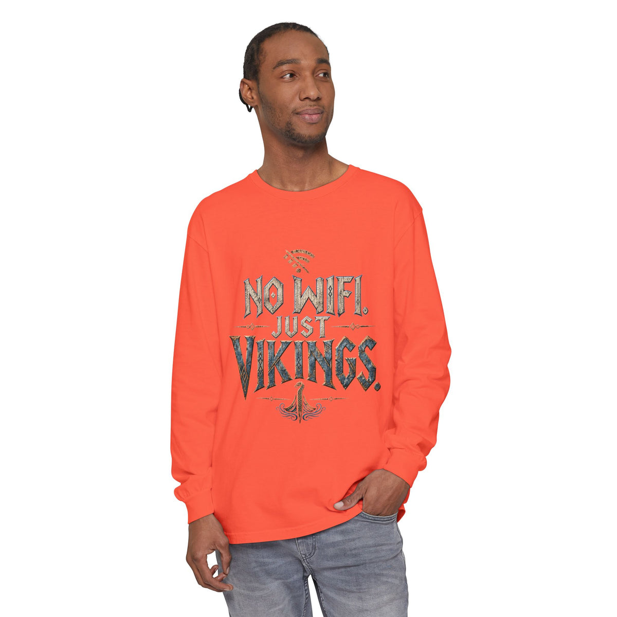 No Wifi Just Vikings Long Sleeve T-Shirt