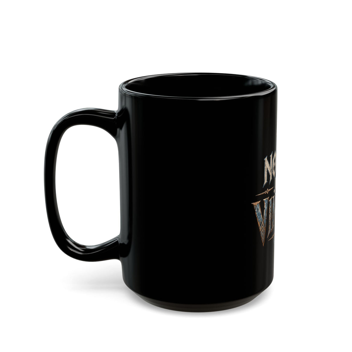 No Wifi Just Vikings Black Mug