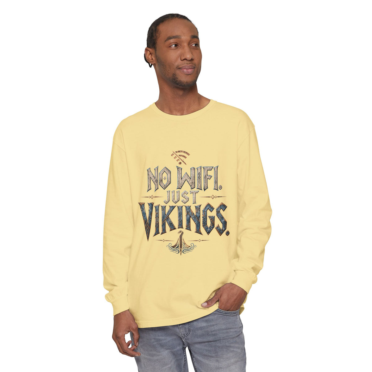 No Wifi Just Vikings Long Sleeve T-Shirt