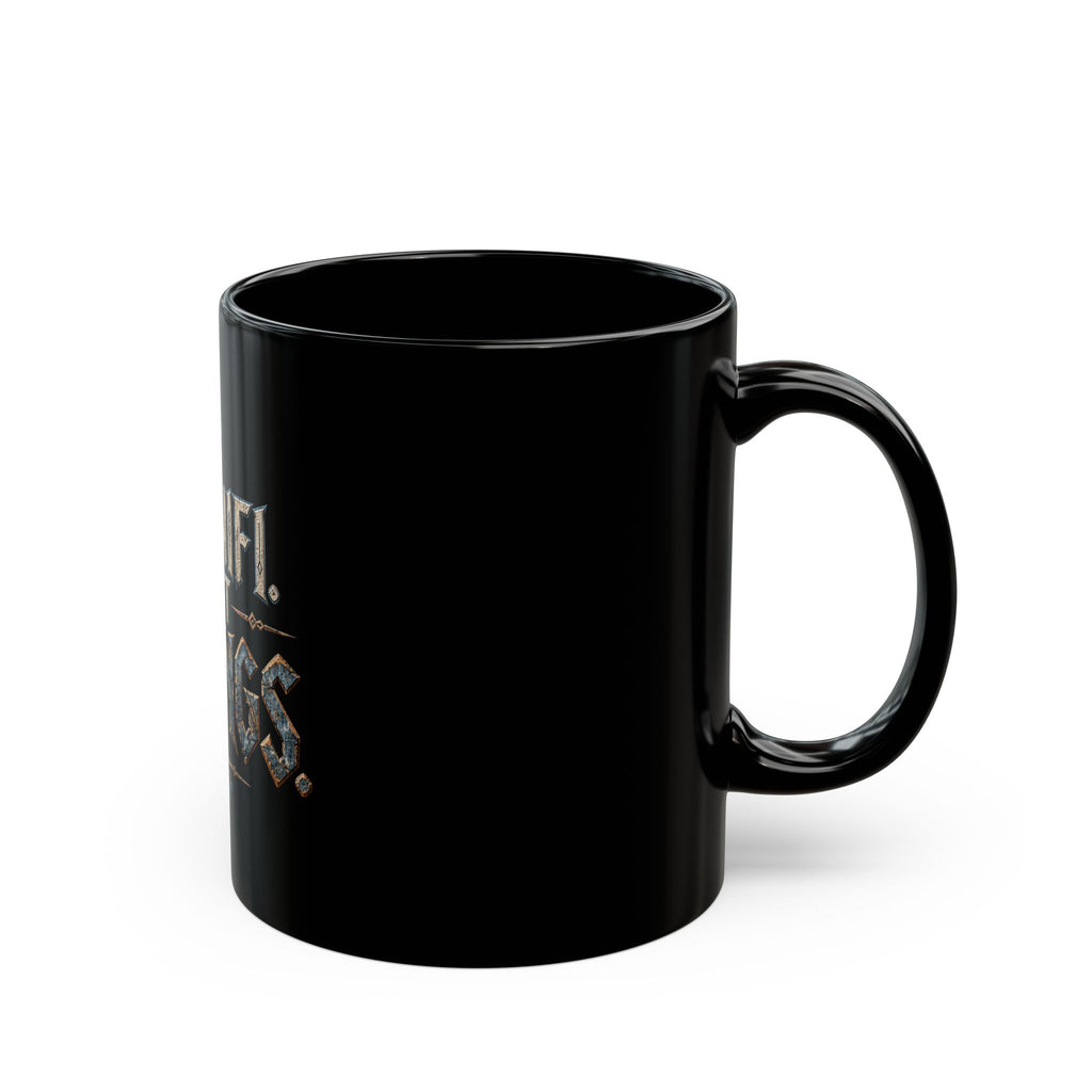 No Wifi Just Vikings Black Mug