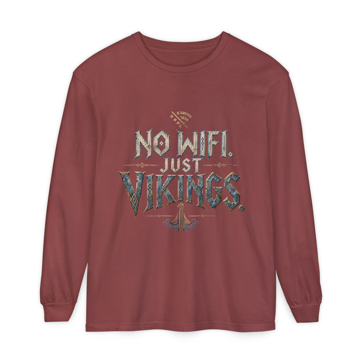 No Wifi Just Vikings Long Sleeve T-Shirt
